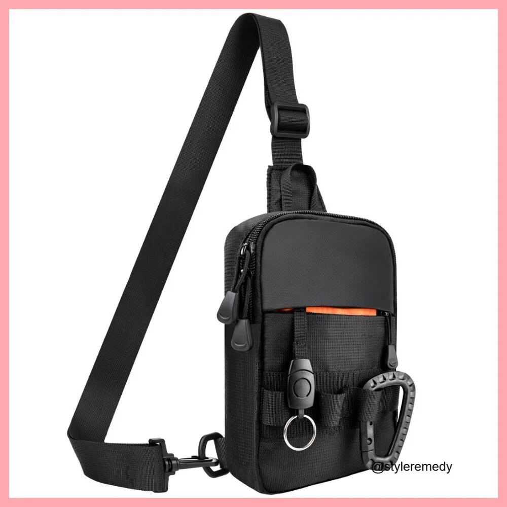 Water-Resistant Sling Bag with YKK Zippers for Hiking Travel